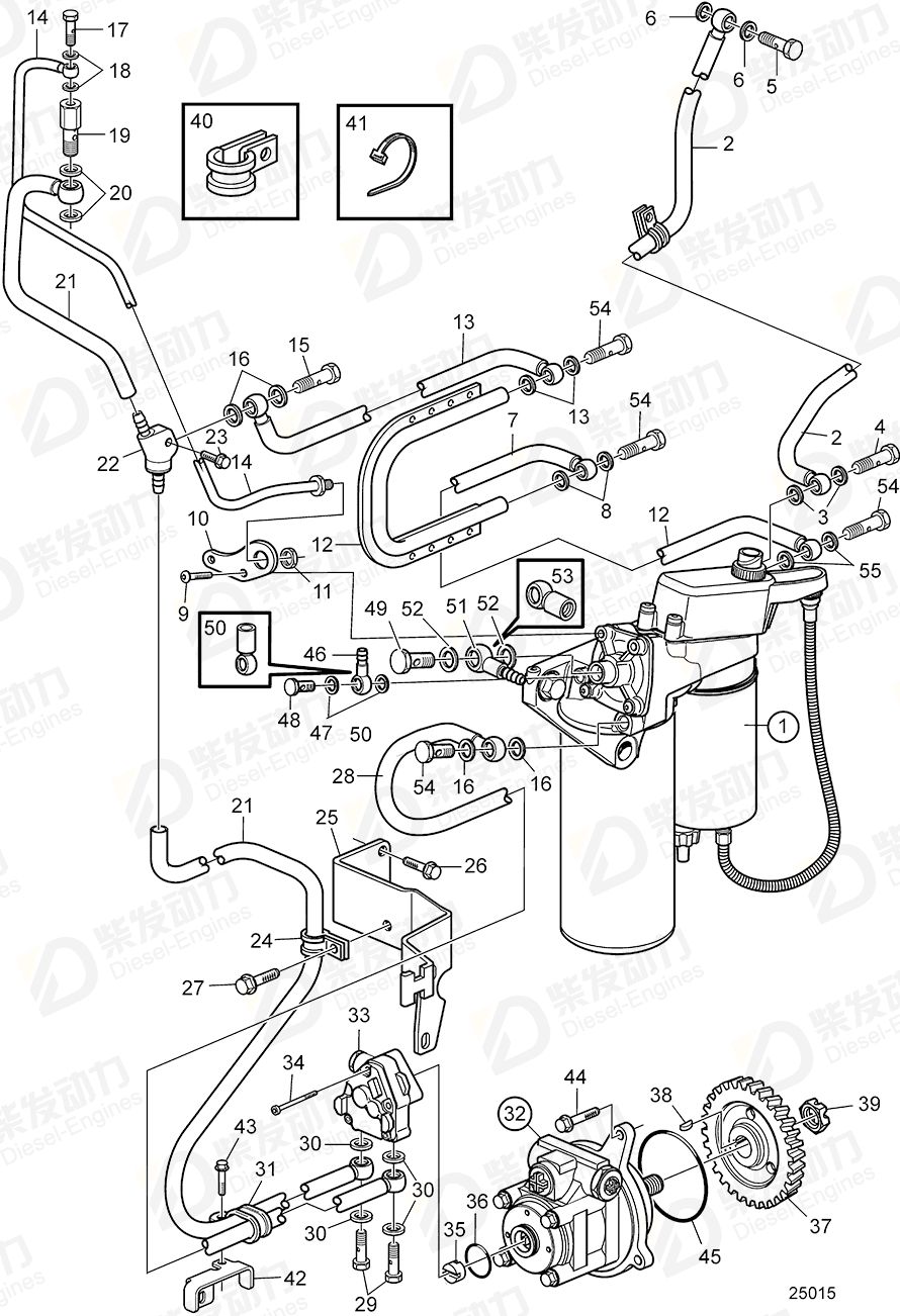 volvo penta Fuel pump 21639413 Drawing